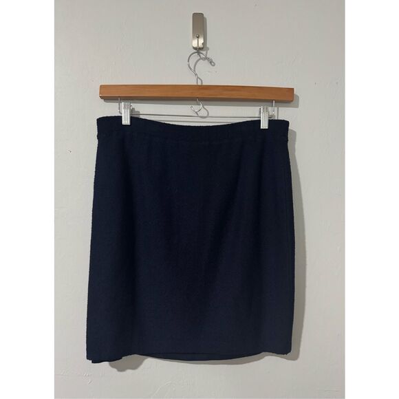 St. John knit skirt blue mini elastic waist 10 - Picture 1 of 4